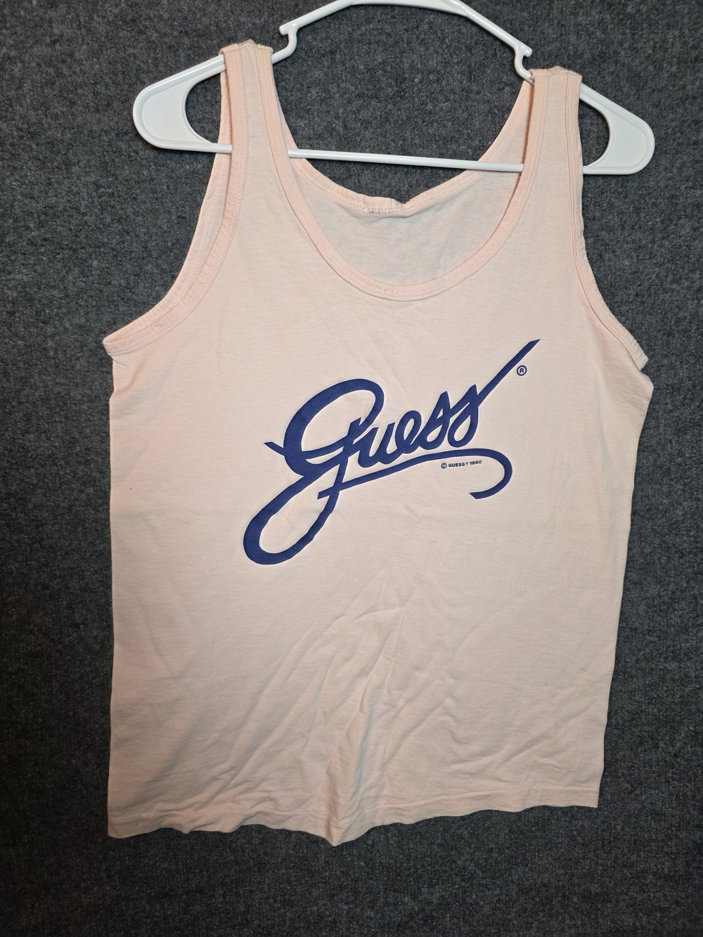 Vintage Guess 1990 Pink Logo Tank Top Unisex Sleeveless Shirt